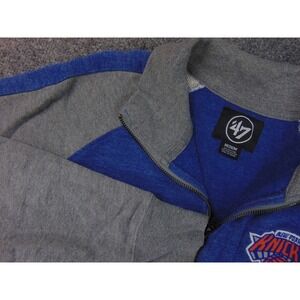 New York Knicks Track Jacket Mens Med Blue Gray Zip Up Knit NBA Basket Ball